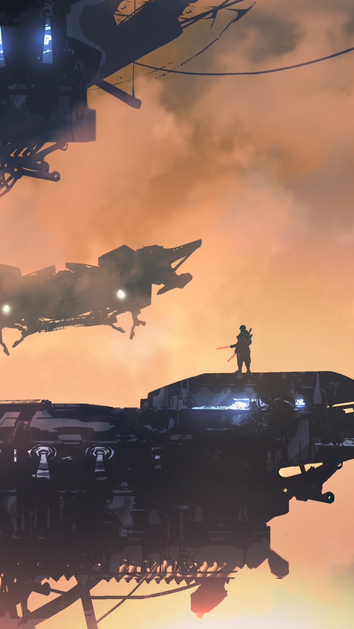 Обои облако, футуризм, взрыв, город, атмосфера в разрешении 720x1280