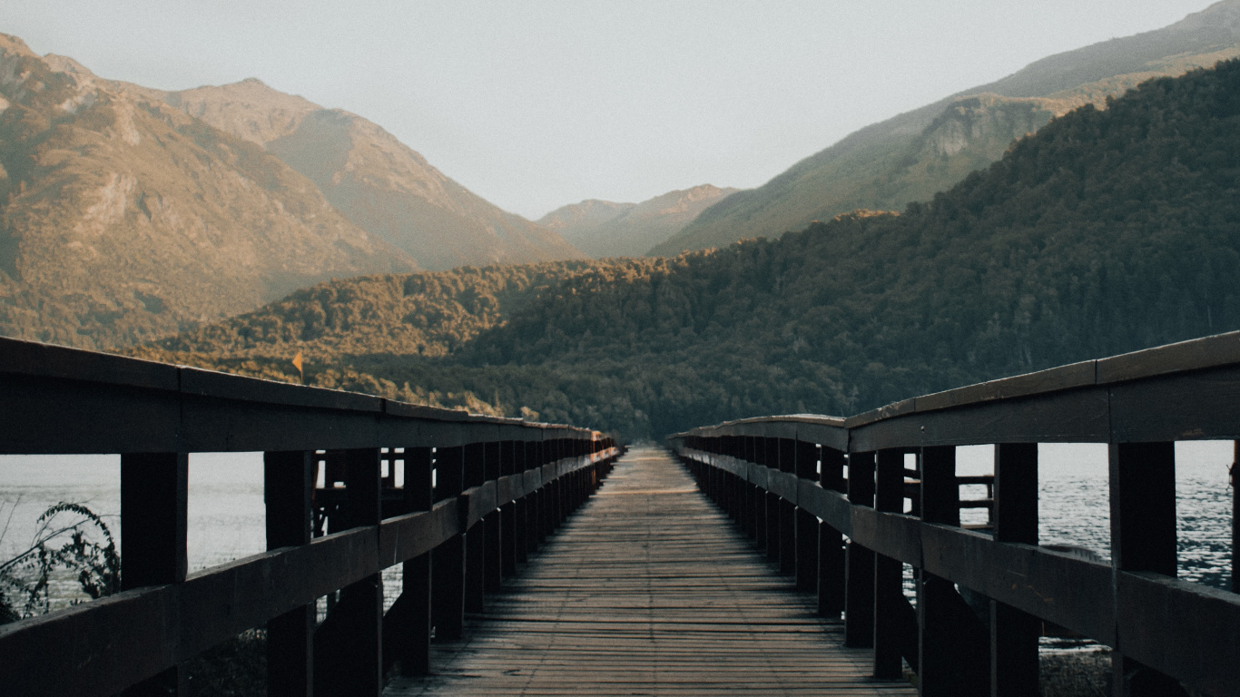 Обои природный ландшафт, Пирс, дощатый настил, док, озеро в разрешении 1366x768