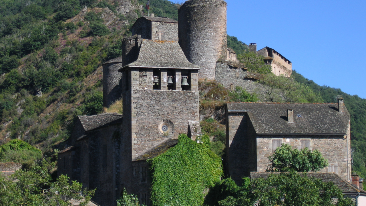Обои средневековая архитектура, Brousse-Ле-Chteau, деревня, здание, замок в разрешении 1280x720
