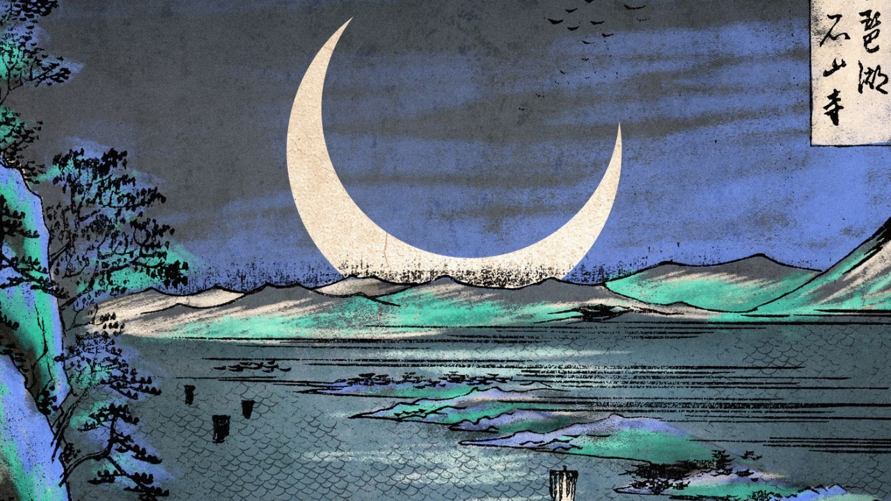 Обои планшет, атмосфера, полумесяц, мир, луна в разрешении 1280x720