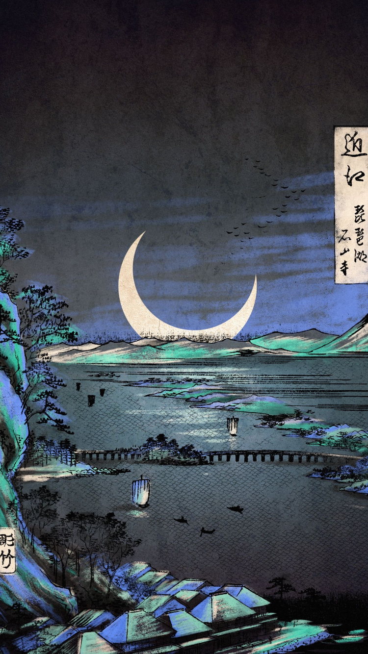 Обои планшет, атмосфера, полумесяц, мир, луна в разрешении 750x1334