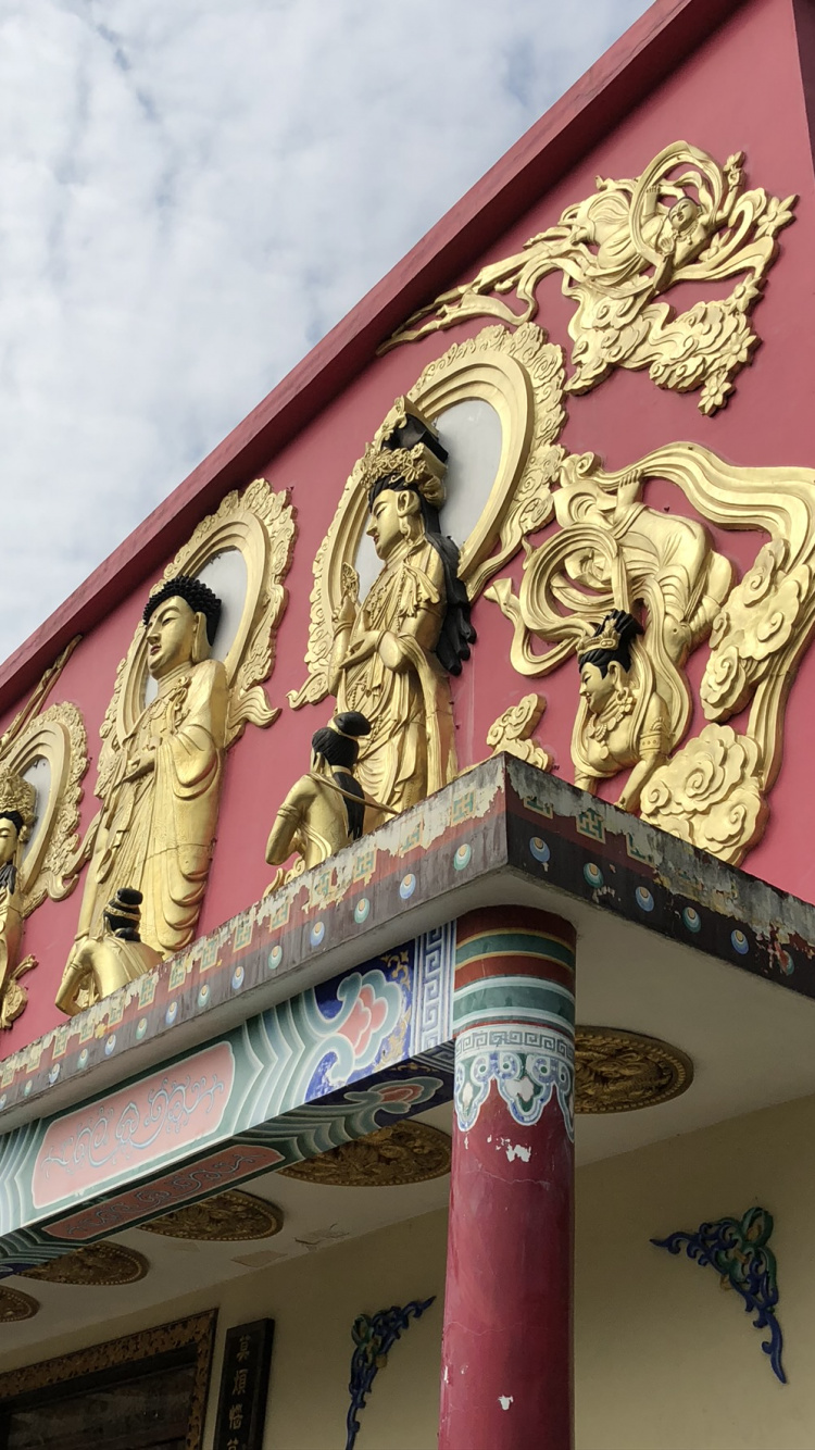 Обои ориентир, архитектура, фасад, китайская архитектура, скульптура в разрешении 750x1334