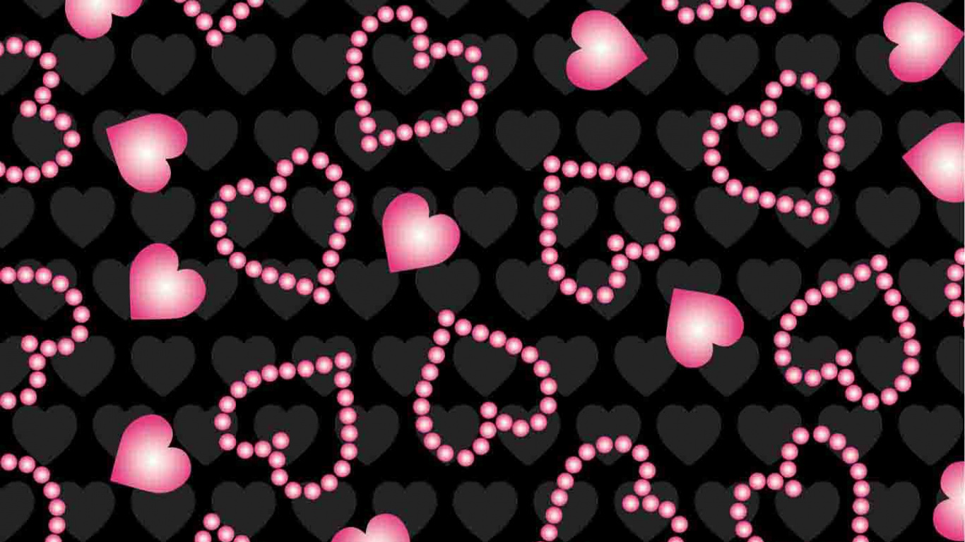 Обои узор, висгун - социальная сеть, дизайн, черный, красный цвет в разрешении 1366x768