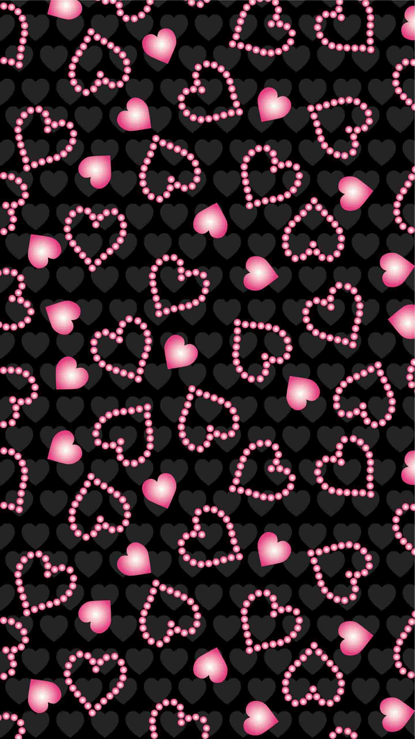 Обои узор, висгун - социальная сеть, дизайн, черный, красный цвет в разрешении 1440x2560