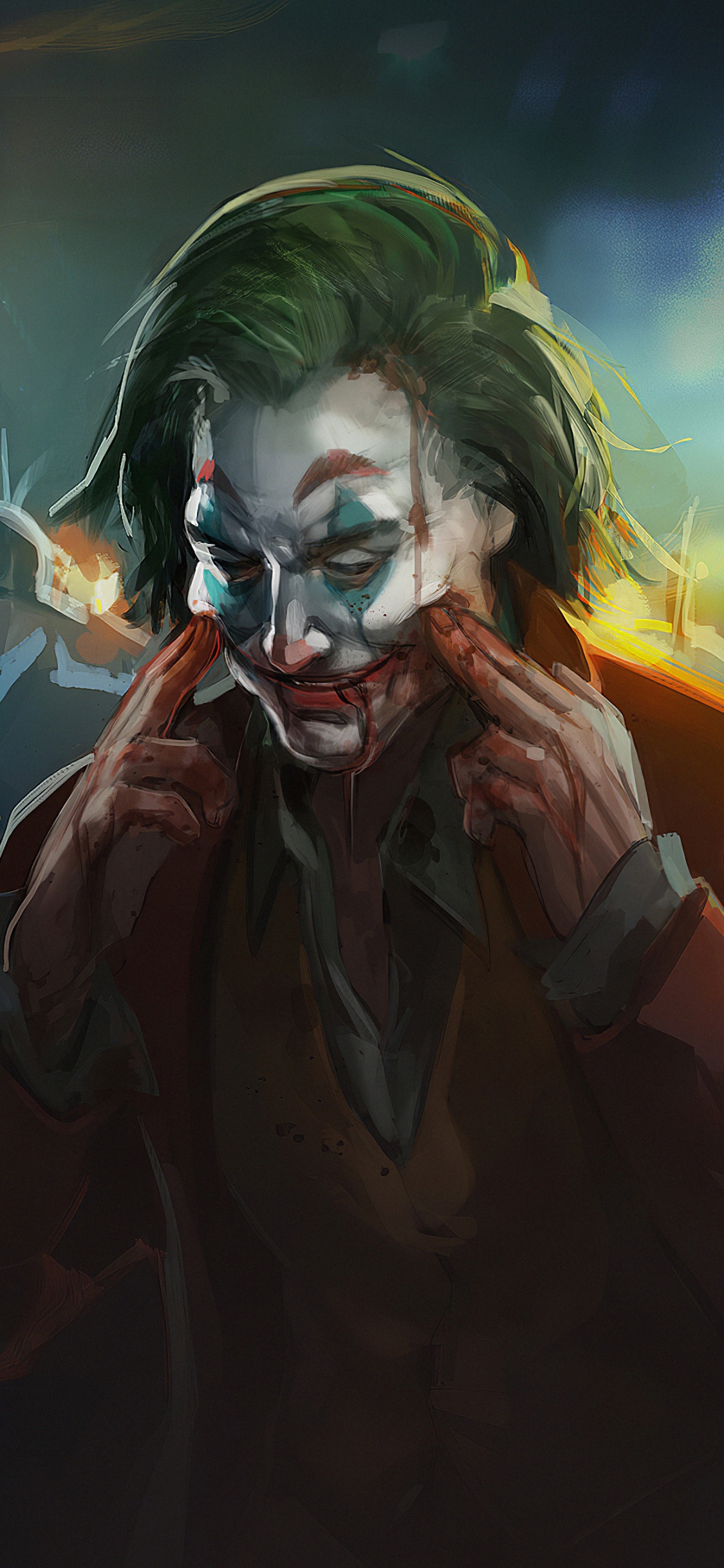 Обои Джокер, космос, арт, Цифровой композитинг, суперзлодей в разрешении 1125x2436