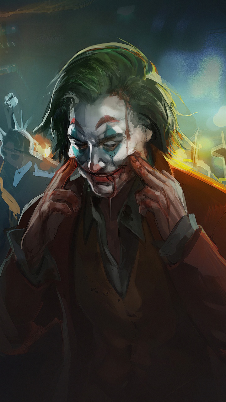 Обои Джокер, космос, арт, Цифровой композитинг, суперзлодей в разрешении 720x1280