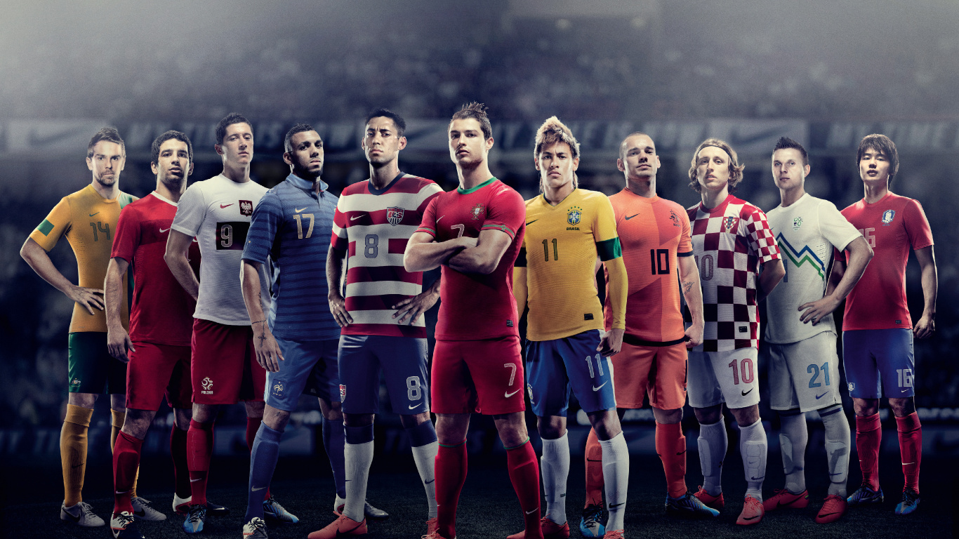 Обои Футбольный игрок, команда, социальная группа, командный вид спорта, спортивные объекты в разрешении 1366x768