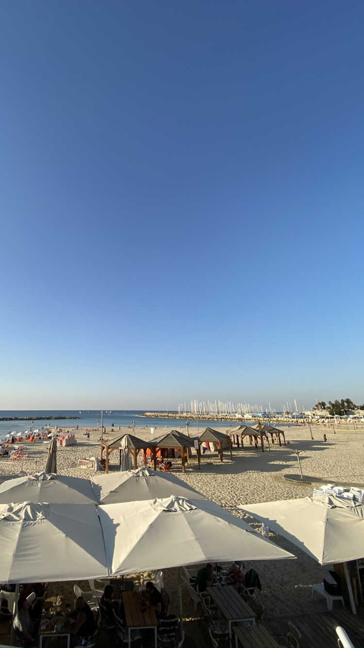 Обои туризм, горизонт, тень, пляж, палатка в разрешении 750x1334