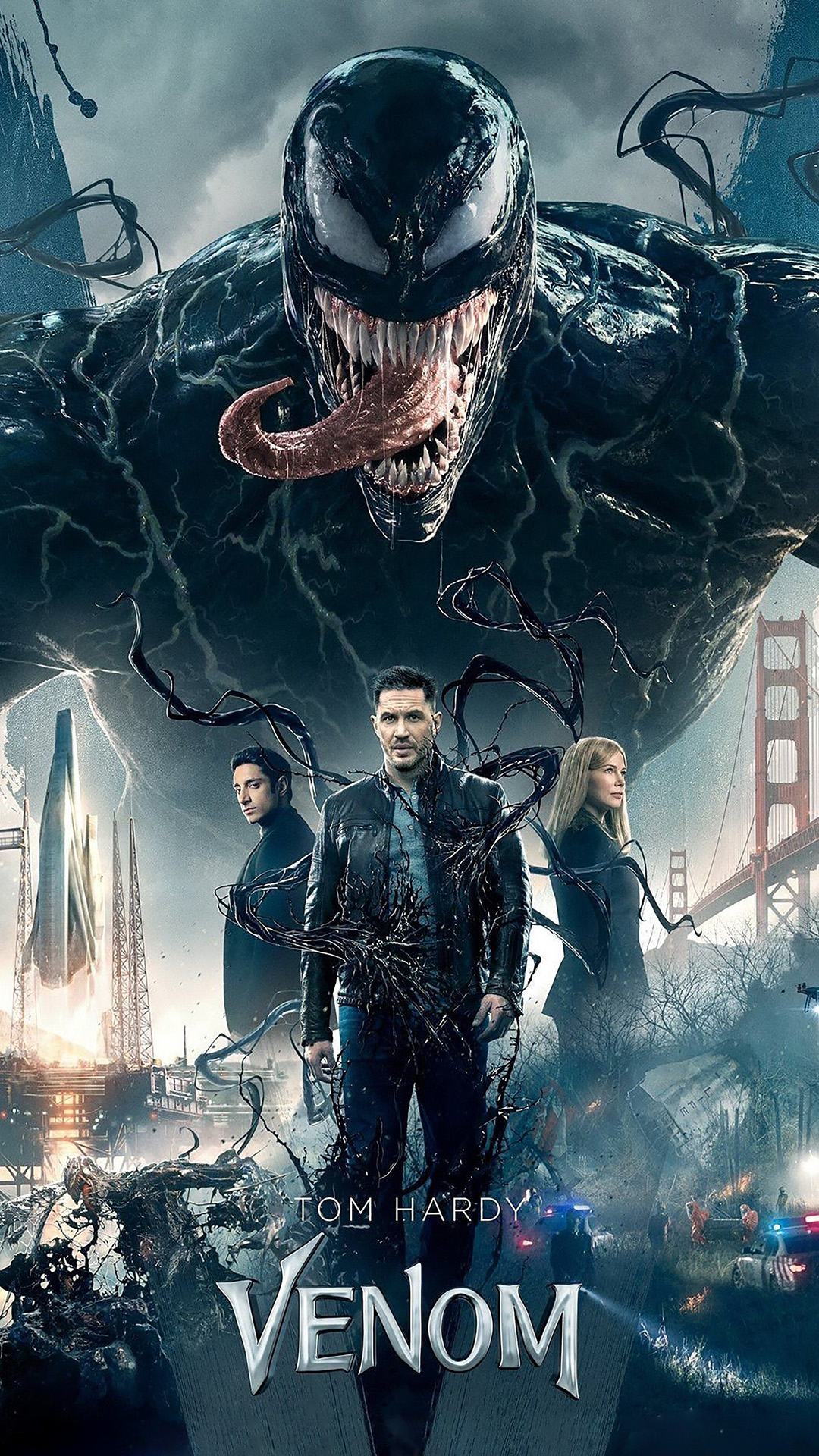 Обои плакат с ядом, Том Харди, веном, яд, да будет резня, Эдди Брок в разрешении 1080x1920