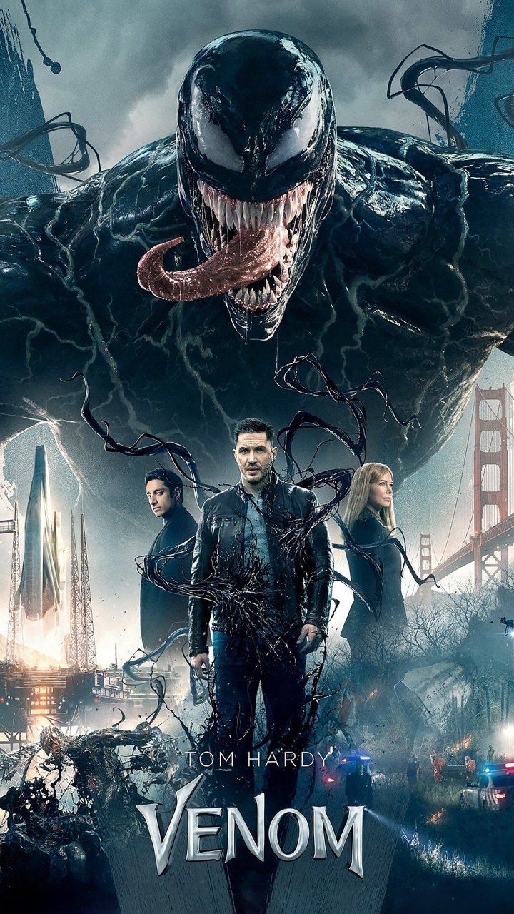 Обои плакат с ядом, Том Харди, веном, яд, да будет резня, Эдди Брок в разрешении 720x1280