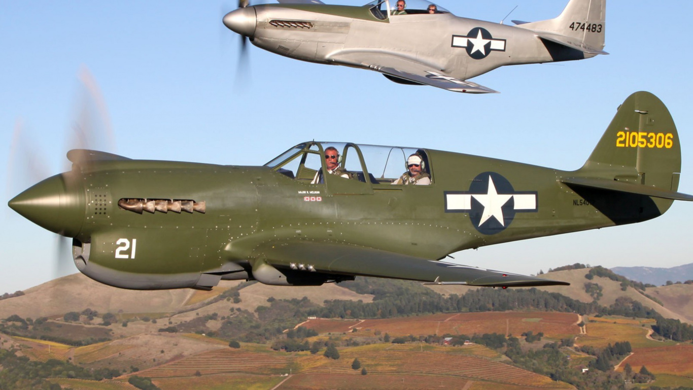 Обои самолет, самолеты, авиация, пропеллер, военный самолет в разрешении 1366x768