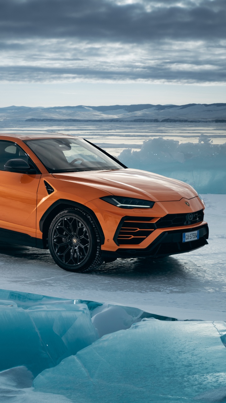 Обои Lamborghini Urus Pearl Capsule Orange в разрешении 720x1280