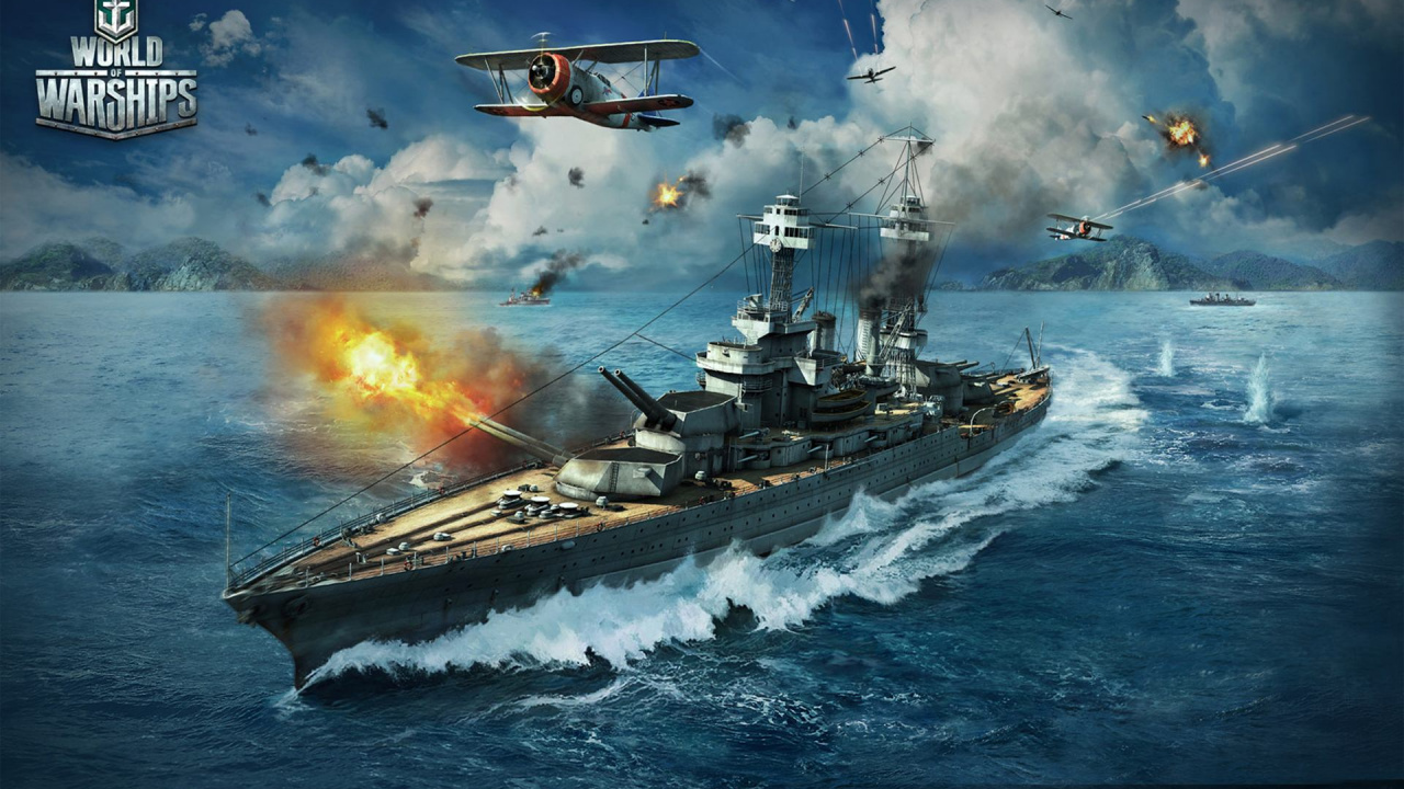 Обои мир боевых кораблей, world of tanks, военный корабль, Многопользовательская онлайн игра, Линкор в разрешении 1280x720