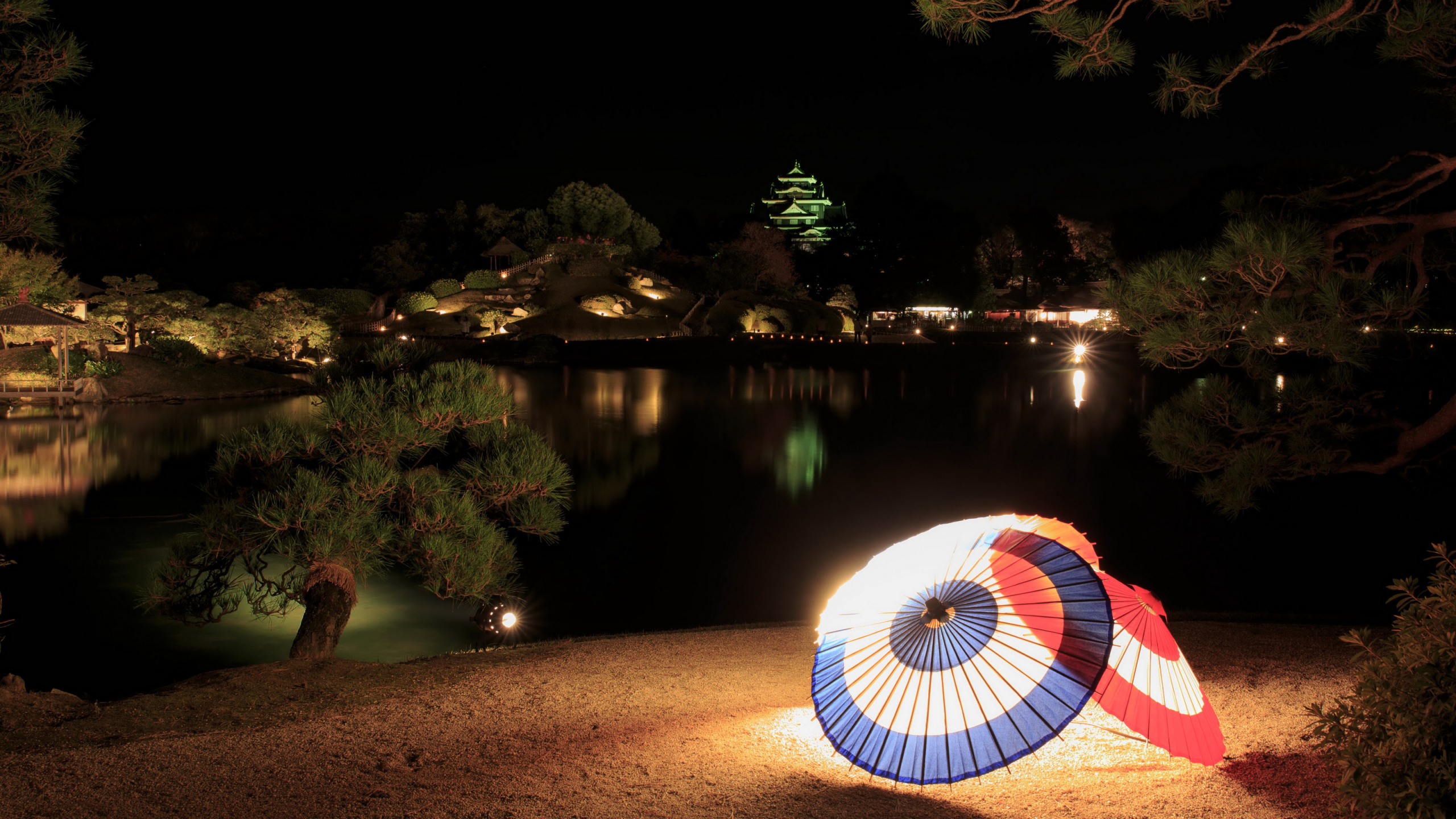 Обои природа, свет, ночь, освещение, пейзаж в разрешении 2560x1440