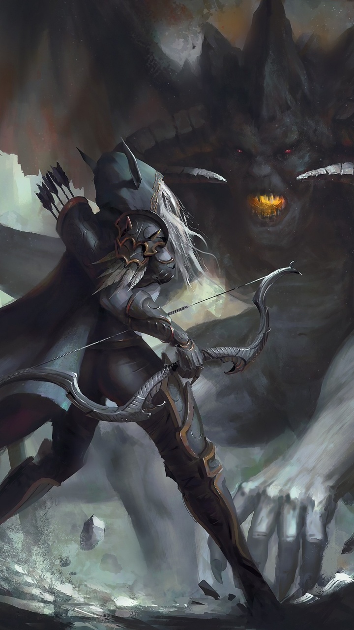 Обои warcraft iii reign of chaos, world of warcraft, Сильвана Ветрокрылая, демон, мифическое существо в разрешении 720x1280