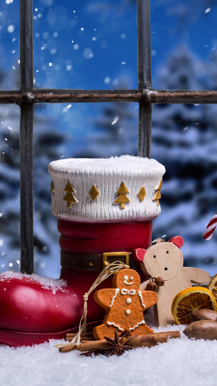 Обои Рождественский день, зима, снег, Рождество, Сочельник в разрешении 720x1280