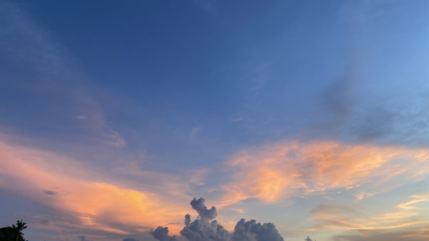 Обои облако, сумрак, закат, вечер, восход солнца в разрешении 1366x768