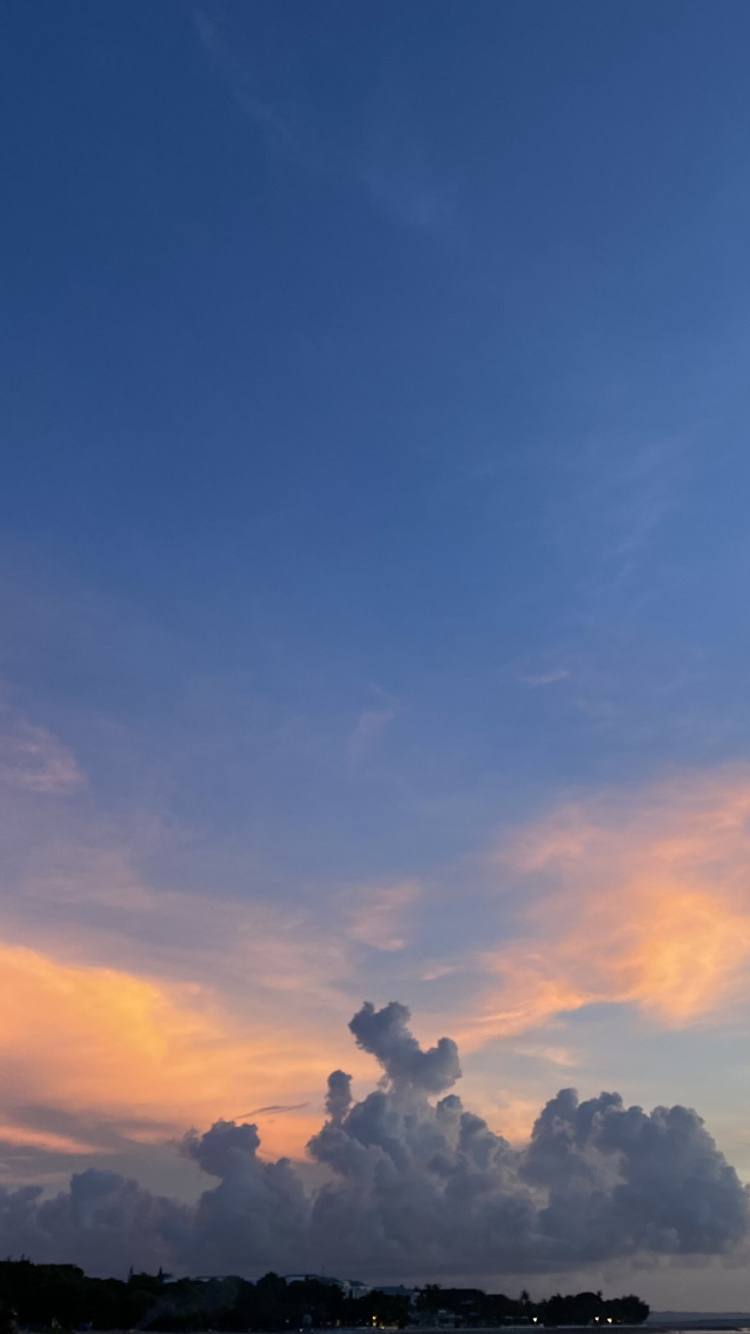 Обои облако, сумрак, закат, вечер, восход солнца в разрешении 750x1334