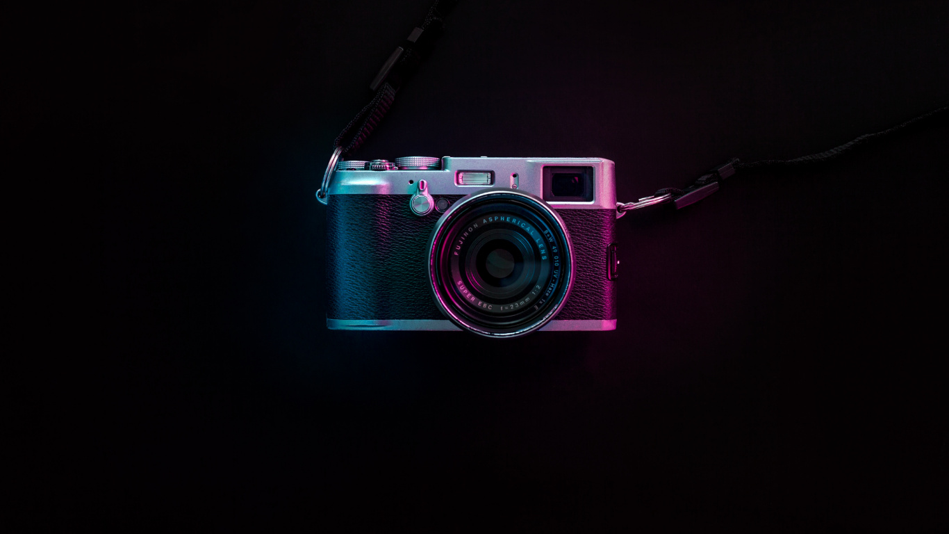 Обои камера, розовый, оптика камеры, Точка-и-снимай камеры, свет в разрешении 1366x768