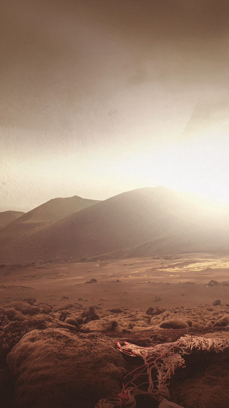 Обои Портфолио карьеры, гора, произведение искусства, холм, облако в разрешении 750x1334