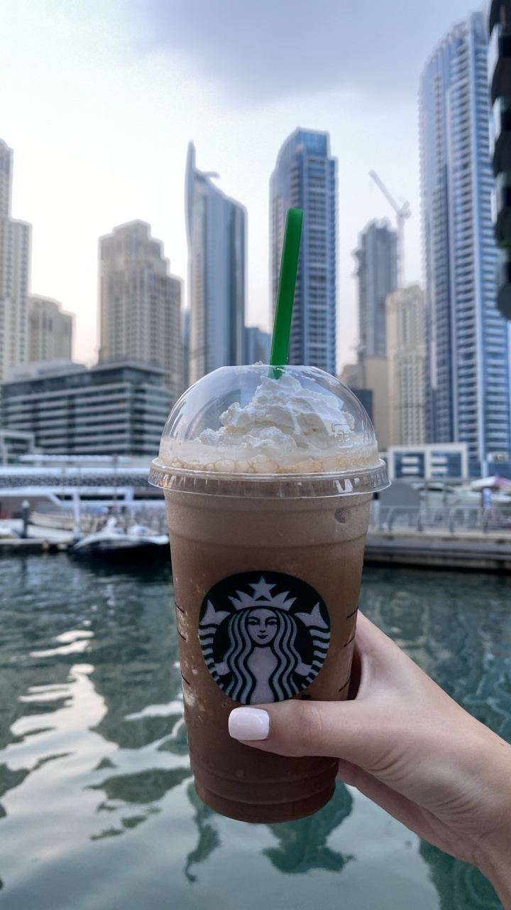 Обои Дубай, старбакс, логотип starbucks 2011, вода, башня в разрешении 720x1280