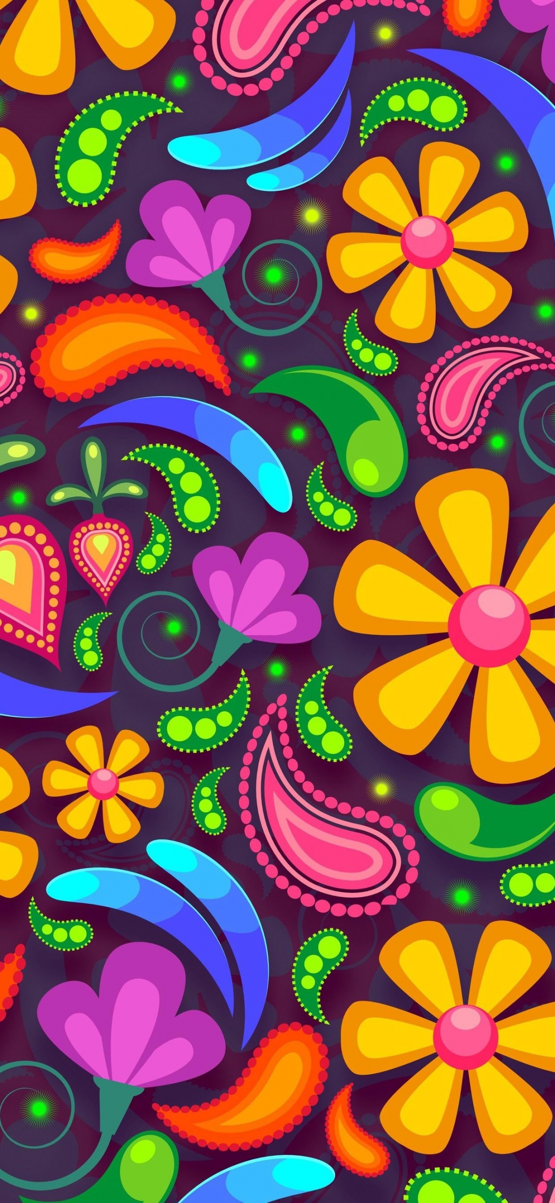 Обои цветок, ваза, красочность, арт, пурпурный цвет в разрешении 1125x2436