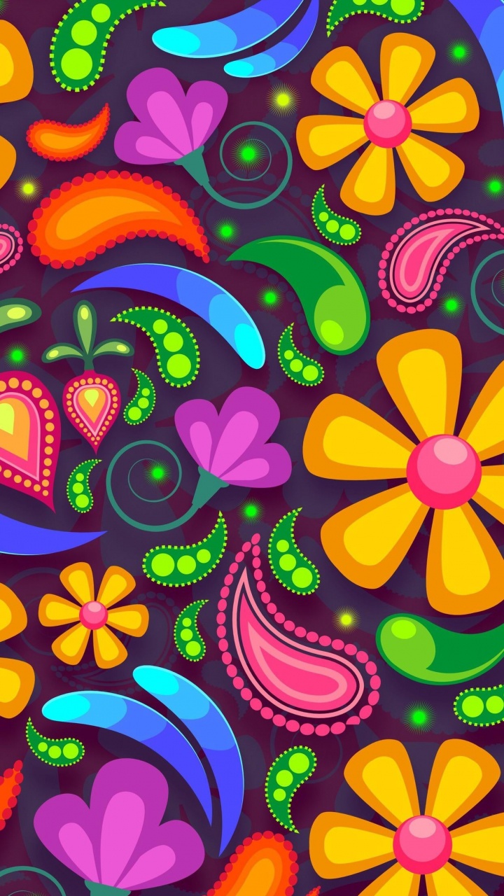 Обои цветок, ваза, красочность, арт, пурпурный цвет в разрешении 720x1280