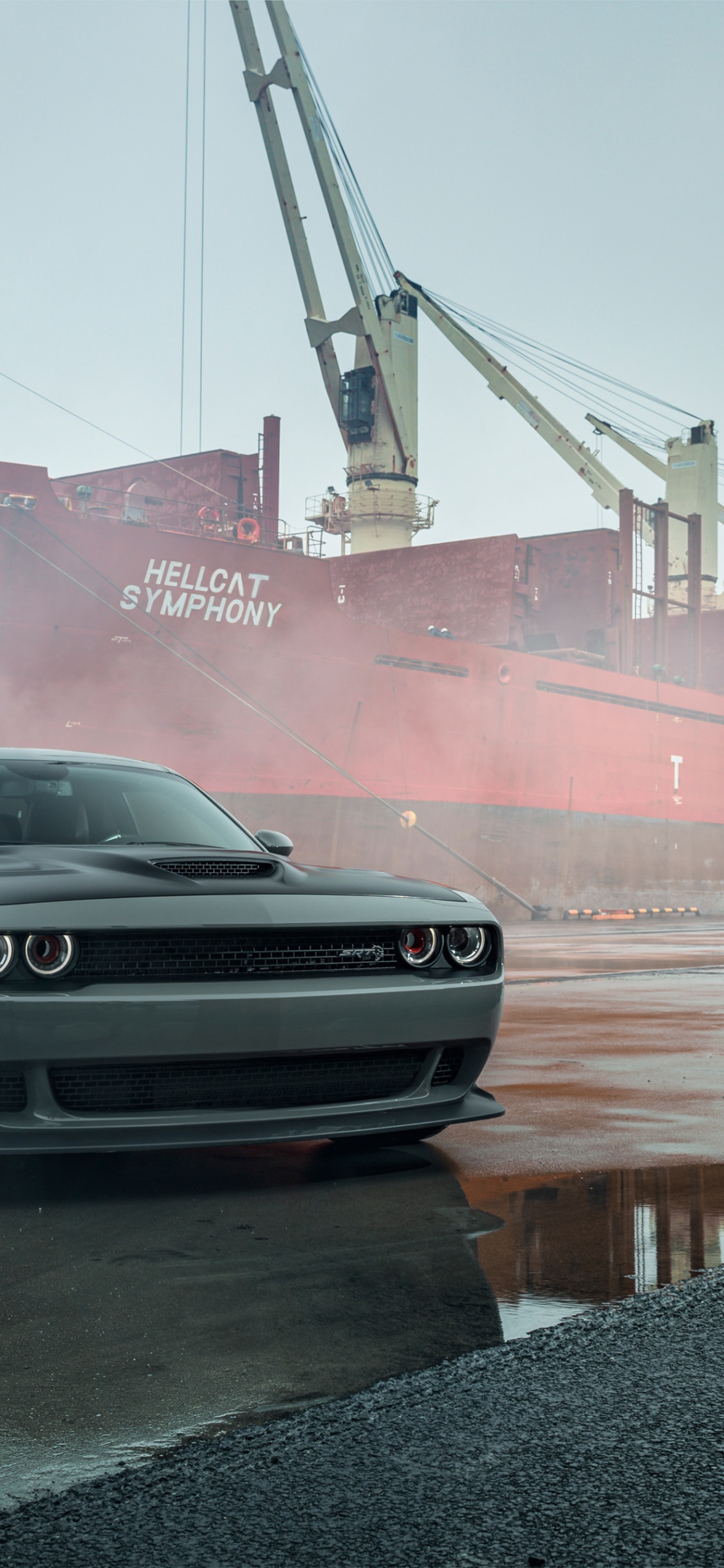 Обои додж челленджер 8к, Додж Челленджер 2018, dodge, легковые автомобили, мускул кар в разрешении 1125x2436