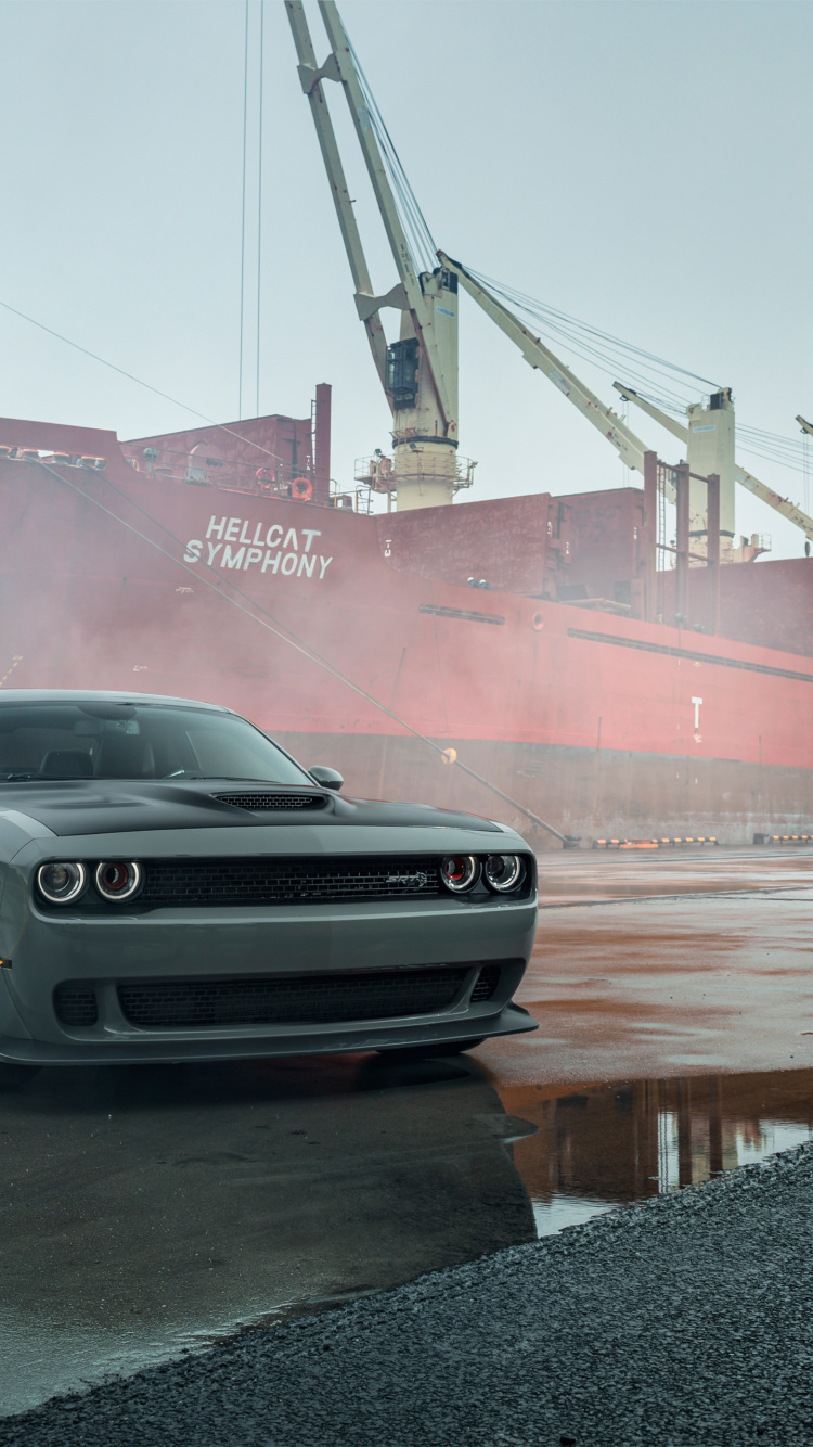 Обои додж челленджер 8к, Додж Челленджер 2018, dodge, легковые автомобили, мускул кар в разрешении 750x1334