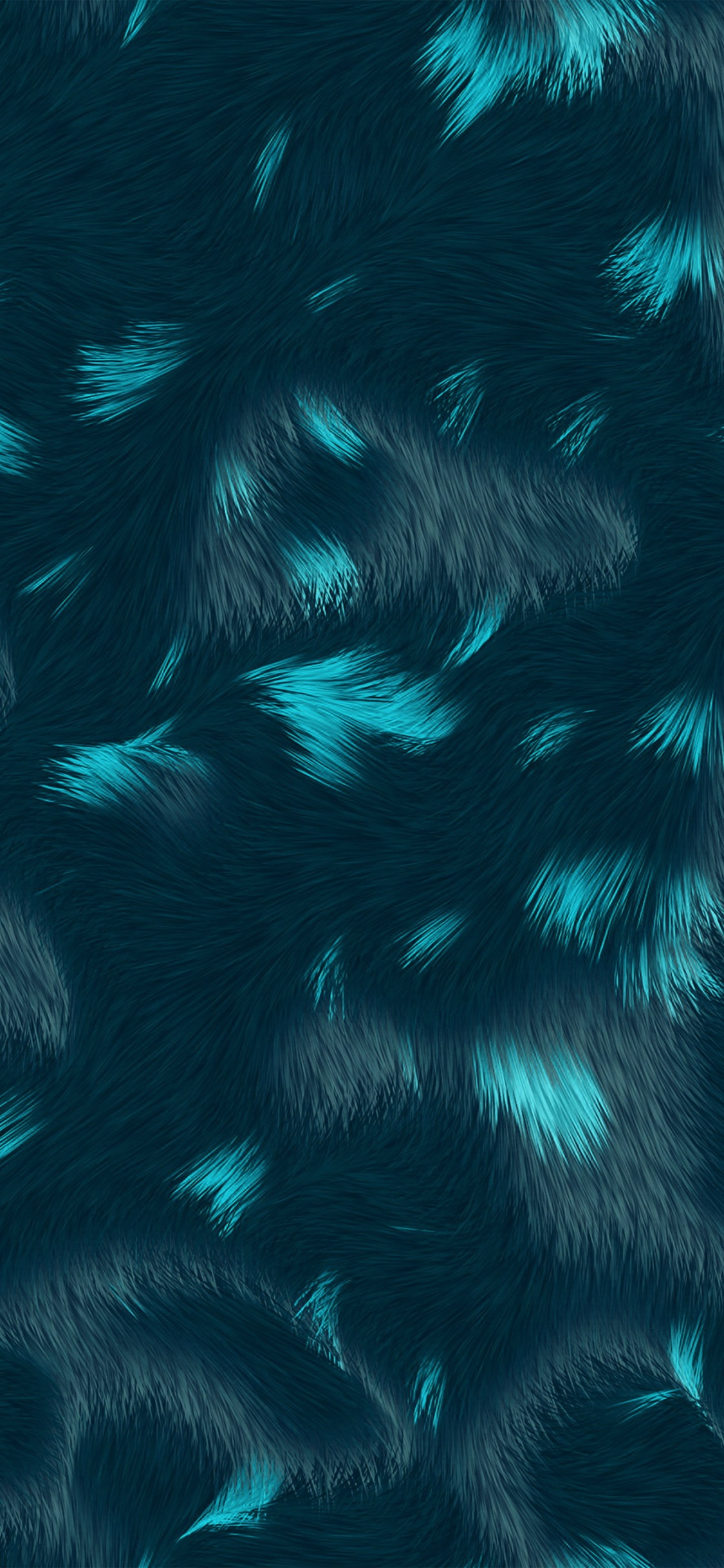 Обои синий, бирюза, электрик, мех, перо в разрешении 1125x2436