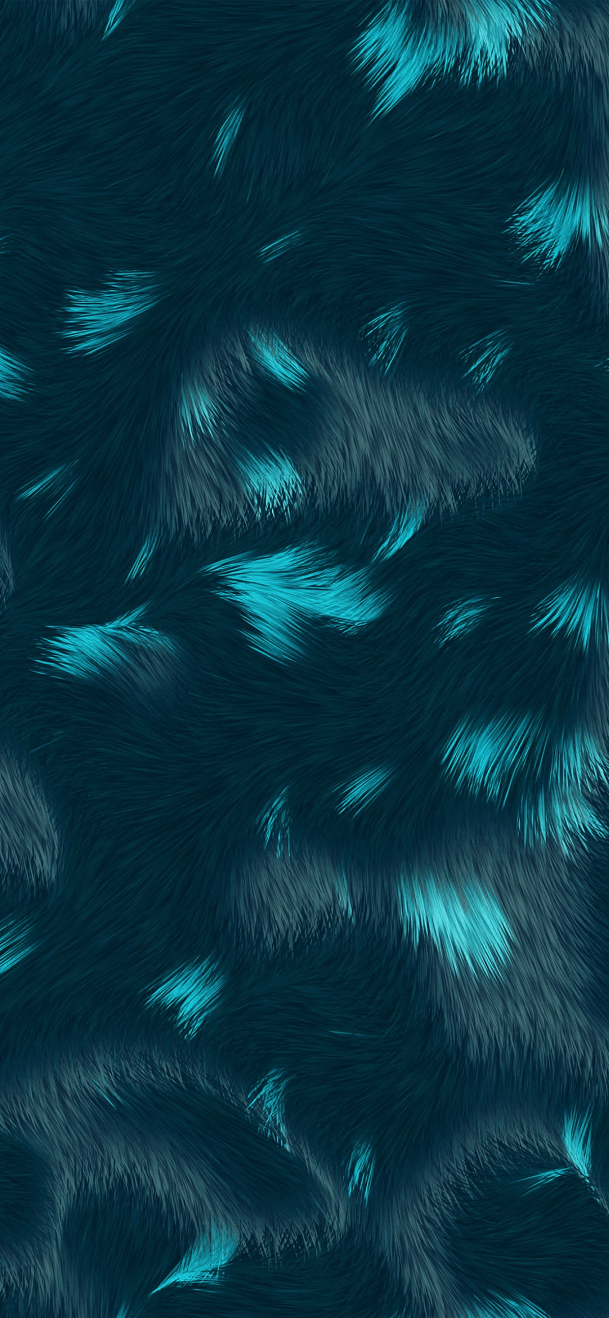 Обои синий, бирюза, электрик, мех, перо в разрешении 1242x2688