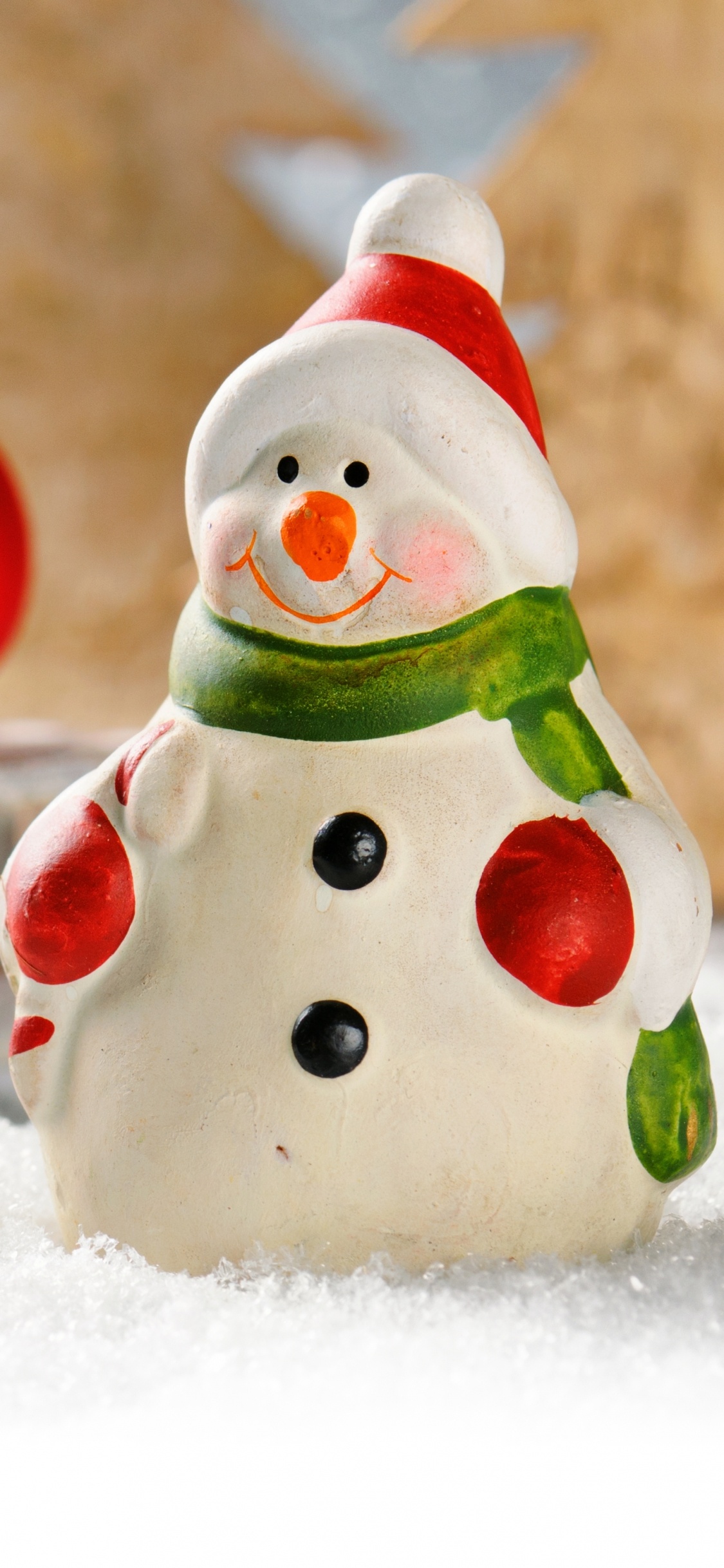 Обои Рождественский день, Снеговик, праздник, снег, Санта-Клаус в разрешении 1125x2436