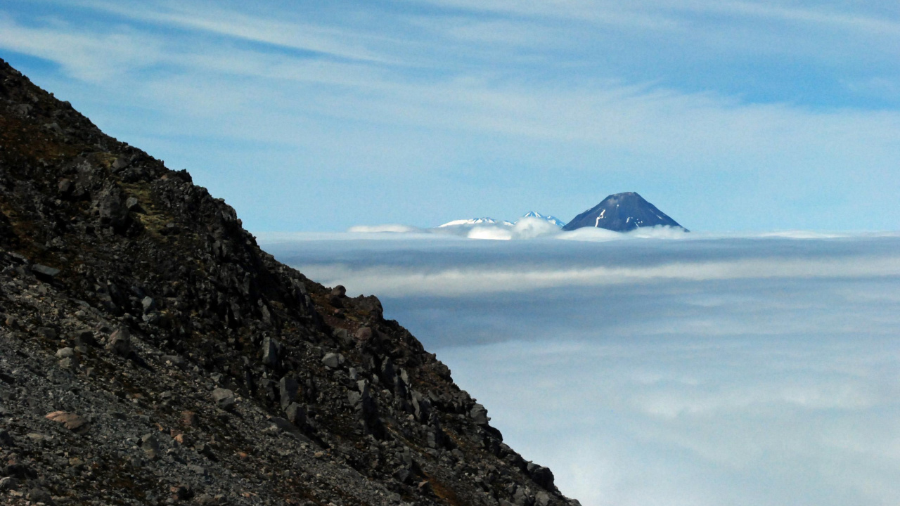 Обои горный хребет, гора, хребет, ледяная форма, Упал в разрешении 1280x720