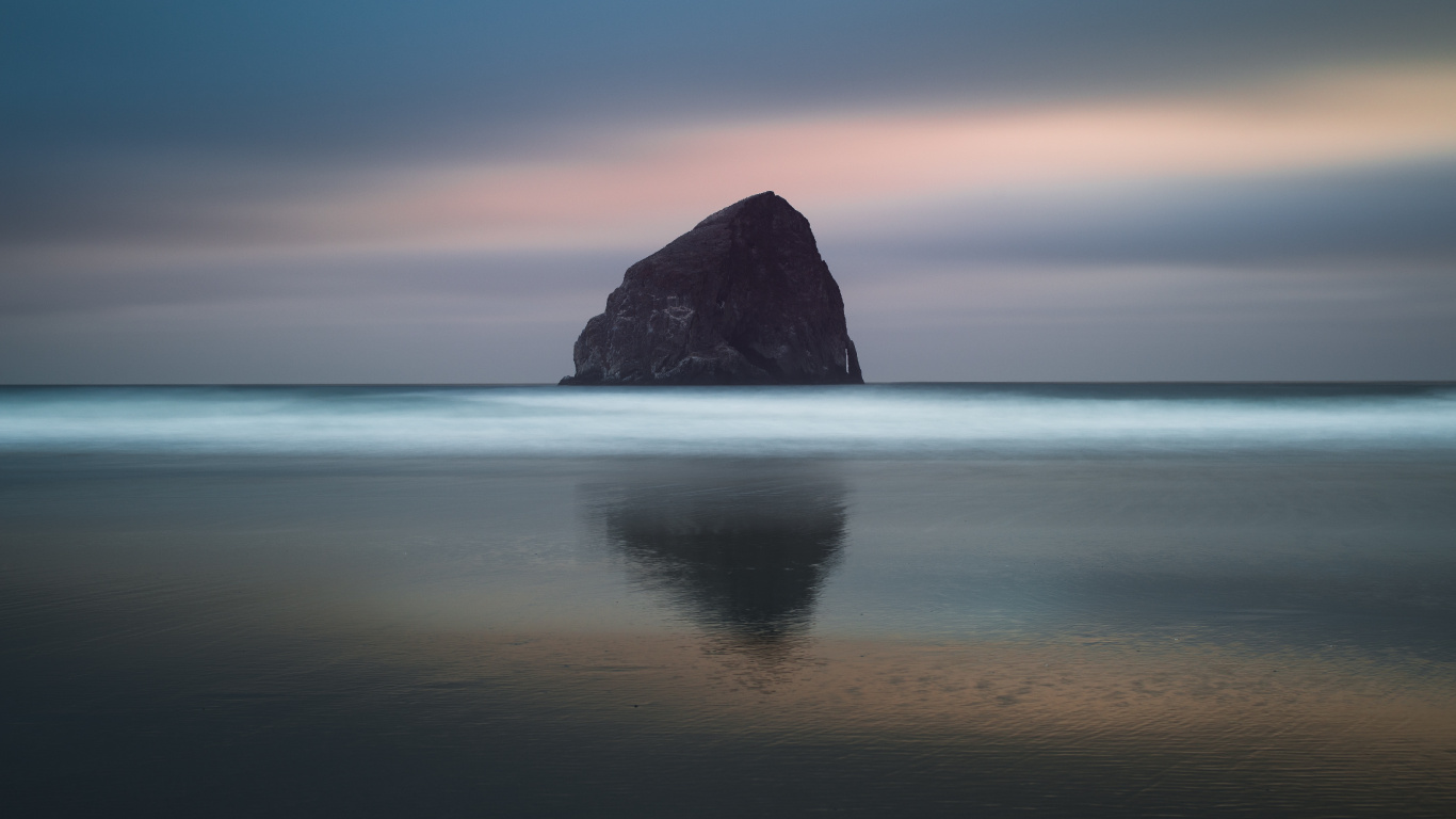 Обои море, океан, побережье, природа, рок в разрешении 1366x768