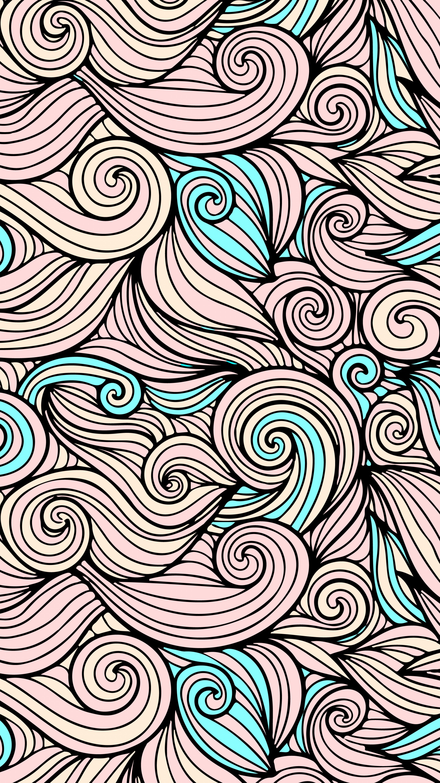 Обои узор, лазурный, арт, Аква, симметрия в разрешении 1440x2560