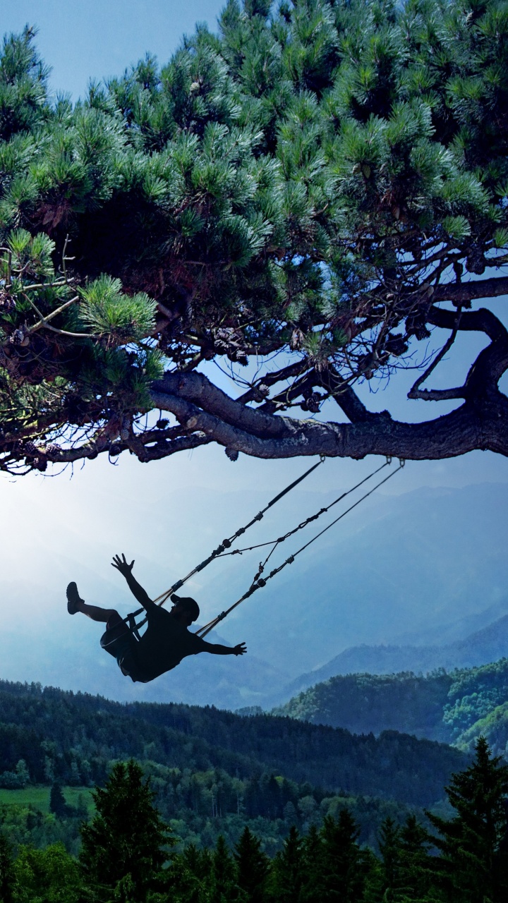 Обои мечта, водоем, горный рельеф, природа, растительность в разрешении 720x1280