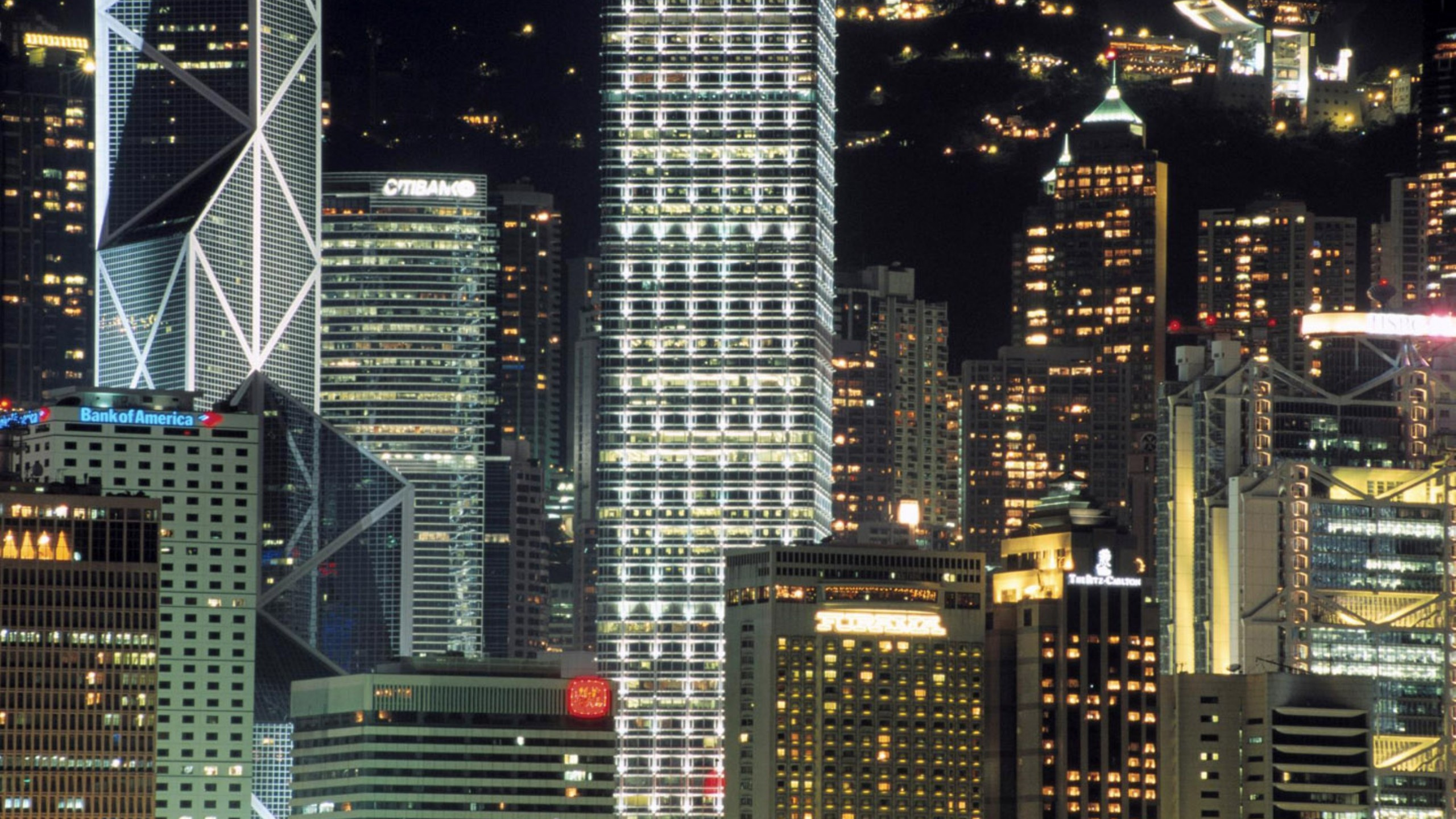 Обои Гонконг, город, городской пейзаж, метрополия, городской район в разрешении 2560x1440