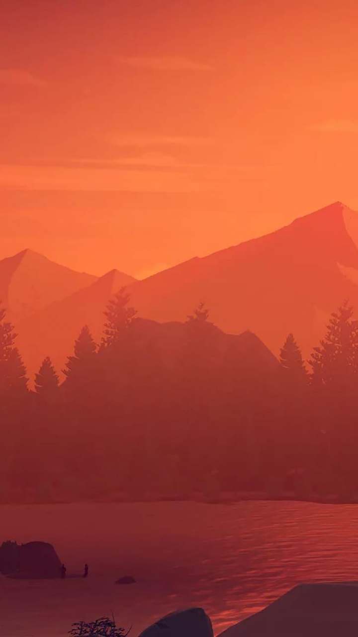 Обои firewatch закат, Firewatch, в долине богов, Кампо Санто, playstation 4 в разрешении 720x1280