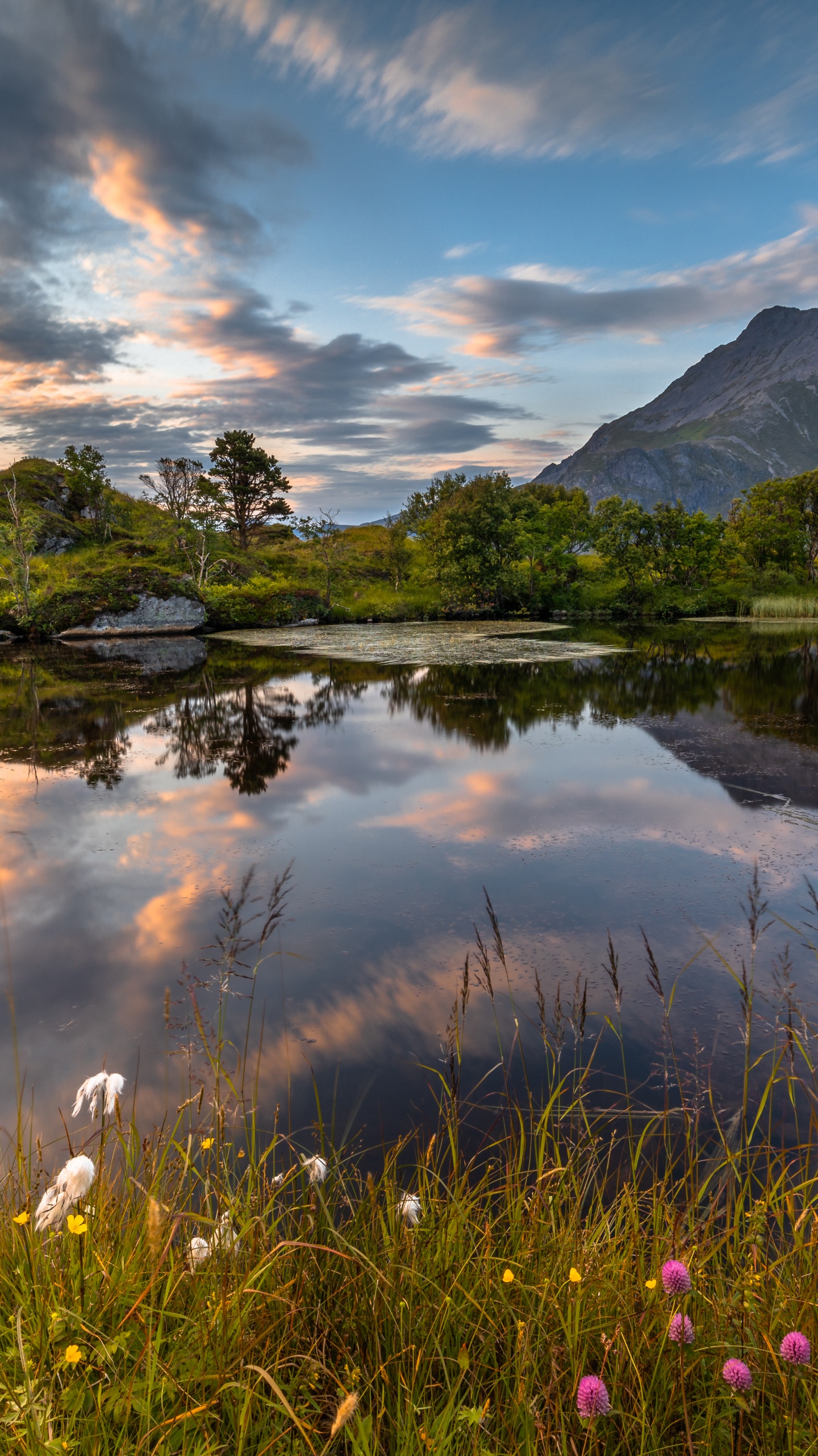 Обои Fredvang Мосты, природа, облако, природный ландшафт, озеро в разрешении 1440x2560