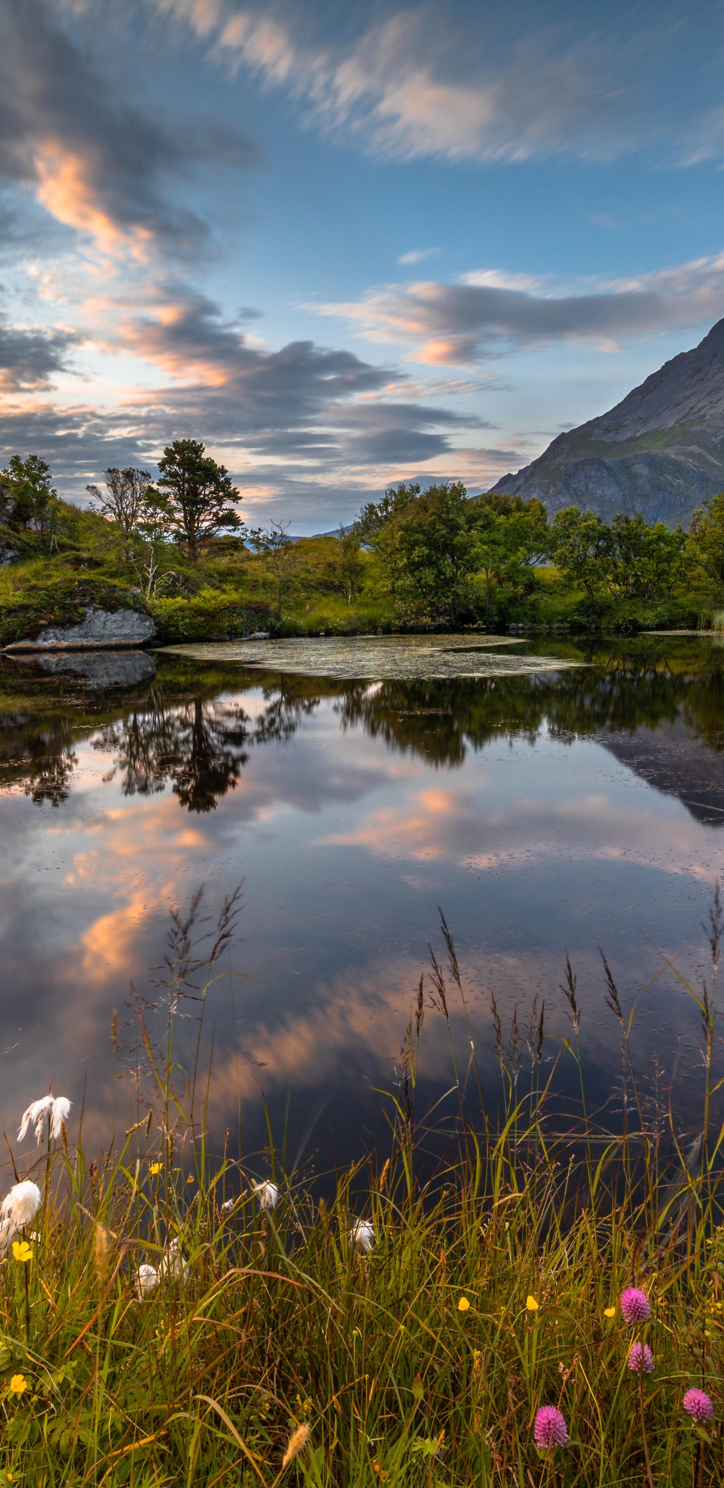 Обои Fredvang Мосты, природа, облако, природный ландшафт, озеро в разрешении 1440x2960