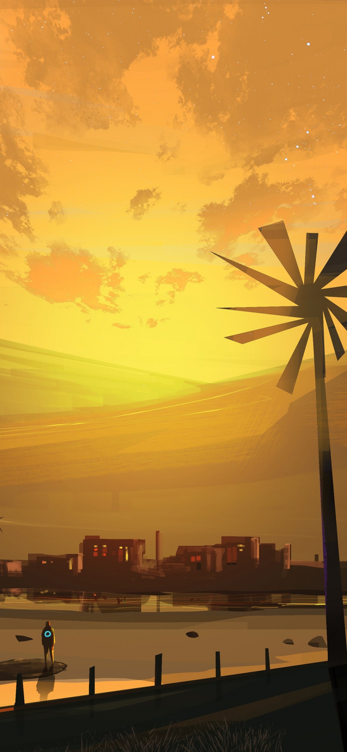 Обои облако, атмосфера, вода, послесвечение, свет в разрешении 1125x2436