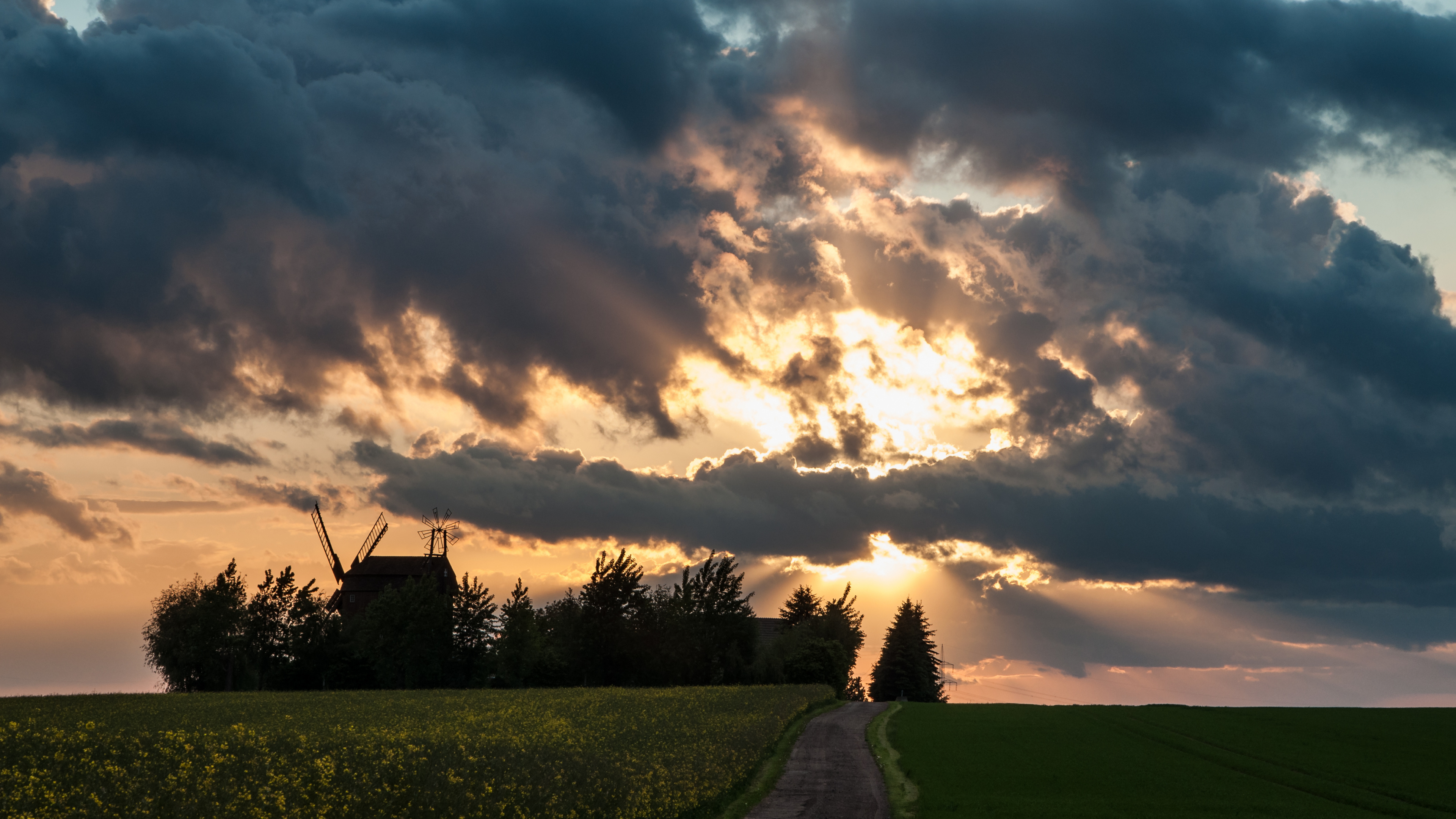 Обои солнечный свет, облако, закат, природа, природный ландшафт в разрешении 3840x2160