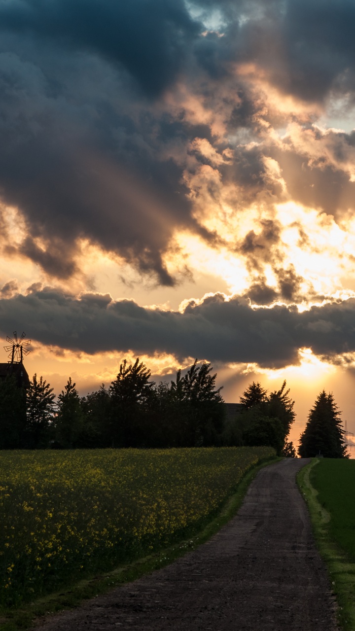 Обои солнечный свет, облако, закат, природа, природный ландшафт в разрешении 720x1280