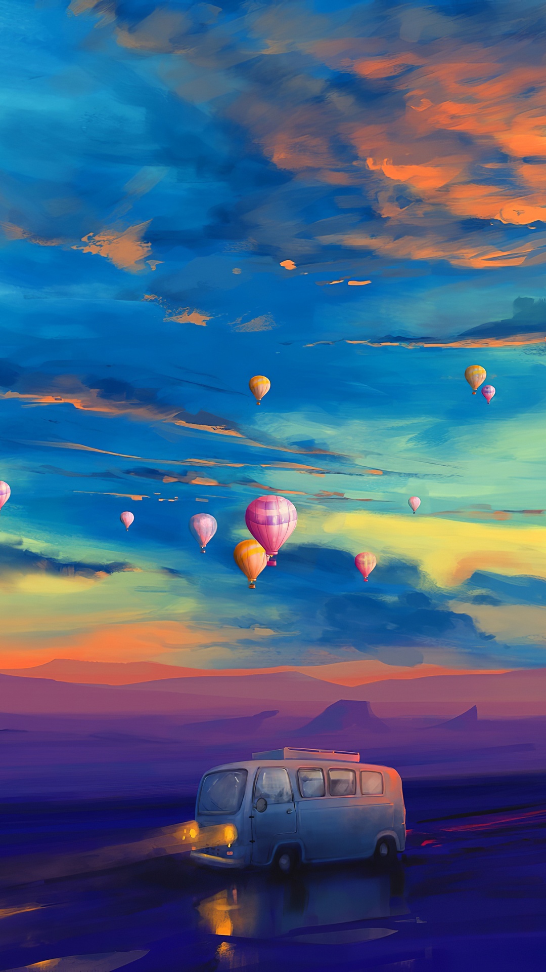 Обои горизонт, экорегион, облако, иллюстрация, послесвечение в разрешении 1080x1920