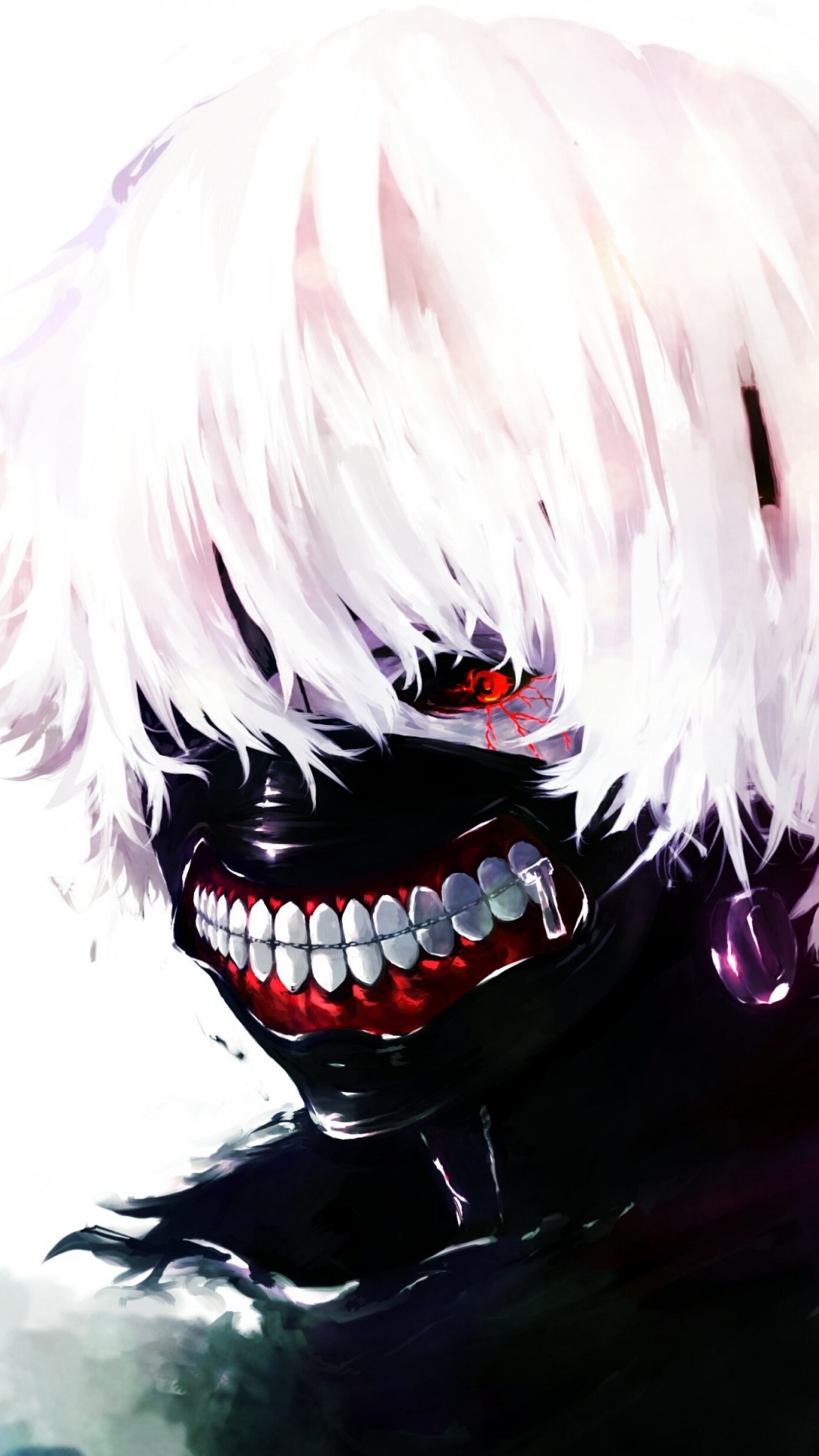 Обои аниме, Токио вурдалак, Кен kaneki, Манга, рот в разрешении 1080x1920