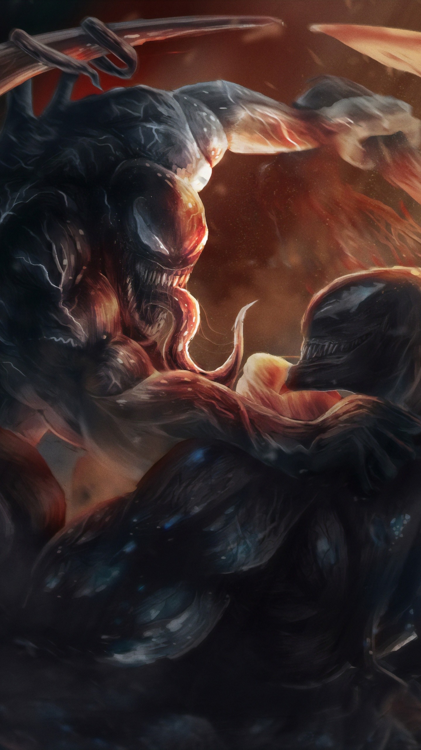 Обои веном, комиксы Марвел, демон, мифология, сверхъестественное существо в разрешении 1440x2560