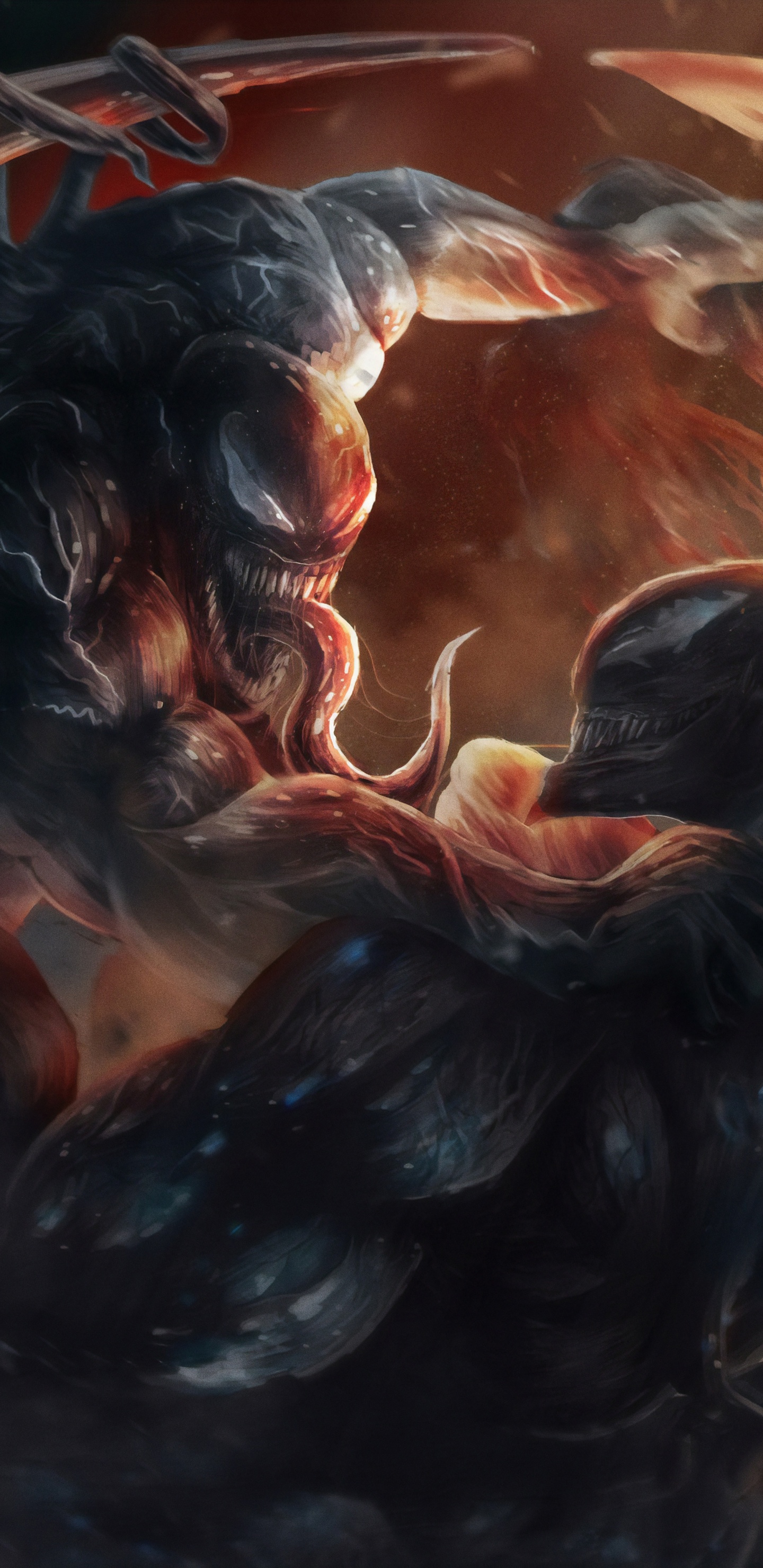 Обои веном, комиксы Марвел, демон, мифология, сверхъестественное существо в разрешении 1440x2960