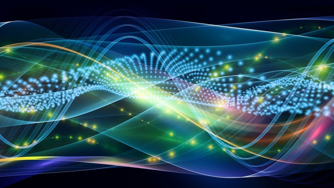 Обои свет, линия, графика, фрактальное искусство, пространство в разрешении 1366x768