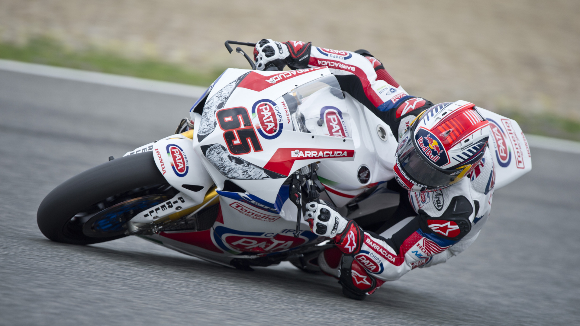 Обои супербайк, авто, мотоциклетный шлем, гоночный, автоспорт в разрешении 1920x1080