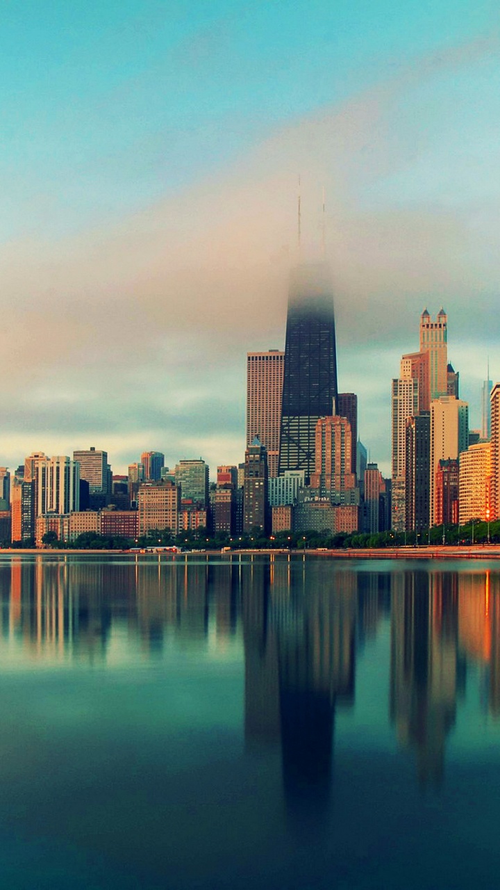 Обои Чикаго, городской пейзаж, город, линия горизонта, дневное время в разрешении 720x1280